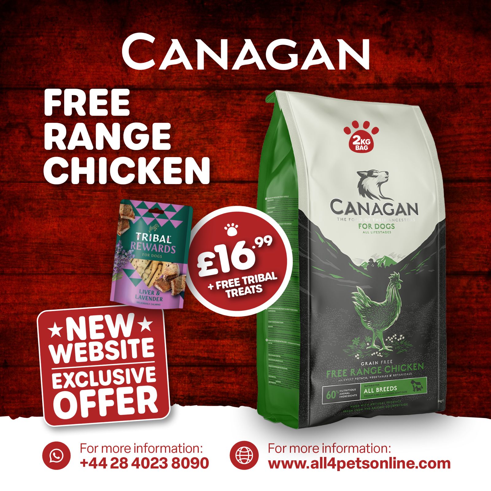 Website Exclusive Offer: Canagan Free Range Chicken 2kg + Tribal